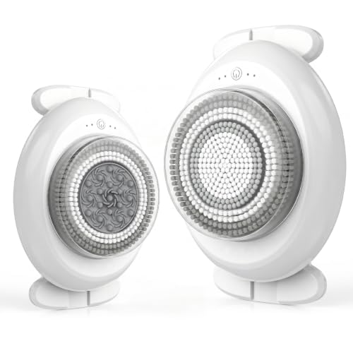 Hiqufet Electric Back Scrubber for Shower, Adjustable Height Shower Back Scrubber Wall Mounted, 4-Speed & 3 Replaceable Brush Heads, IPX7, Hands-Free Back Cleansing and Exfoliating Brush - size: CKT2
