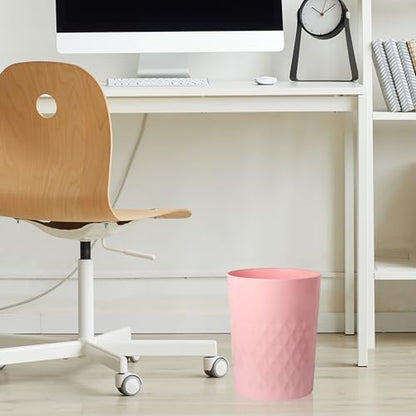 JiatuA 3 Pack Small Trash Can with Trash Bags Bathroom Garbage Bin Round Plastic Waste Basket for Kitchen, Bedroom, Office, College Dorm, Craft Room, Pink - color: Pink