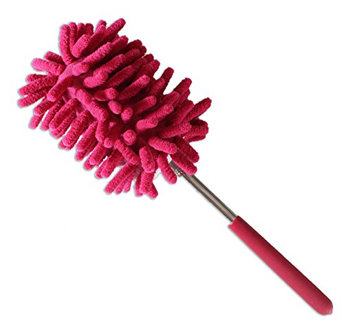 DAB Extendable Microfiber Duster with Rubberized Handle | 10"-28" (25.4 cm-71.1 cm) Adjustable Length | Lightweight| Scratch-Free | Washable | Great for Cleaning Ceiling Fans, High Spots