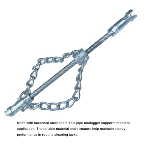 Flex-Shaft Sewer Descaling Chain, 16mm Drill-Powered Drain Cleaner, Hardened Steel Pipe Unclogger for Kitchen Sink, Bathtub, Toilet & Shower Drain, Reusable Pipeline Maintenance Tool
