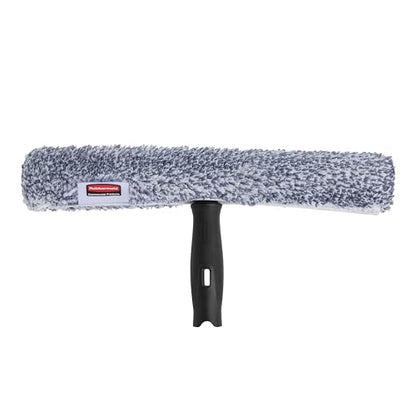 Rubbermaid Commercial Products Microfiber Glass Washer, 14 Inch | Quick-Connect Compatible, Integrated Edge Scrubber, High-Absorbency Sleeve, 100 Launder Cycles, Ergonomic Handle - size: 14", style: Washer