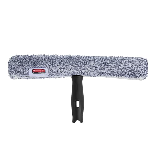 Rubbermaid Commercial Products Microfiber Glass Washer, 14 Inch | Quick-Connect Compatible, Integrated Edge Scrubber, High-Absorbency Sleeve, 100 Launder Cycles, Ergonomic Handle - size: 14", style: Washer