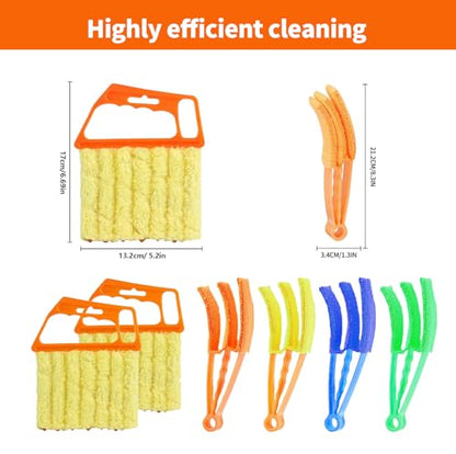 6 Finger Blind Cleaner Duster Tool, LZJPECES Window Blinds Cleaner with 6 Reusable Microfiber Covers for Venetian, Wood, Vinyl Blinds, AC Vents, Window Sills & Tracks