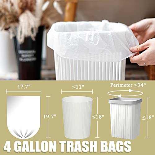 Small Trash Bags 4 Gallon - 100 Count 4 Gallon Trash Bag, Small Garbage Bags for Office Bedroom Bathroom Trash Bags, White 4 Gal Small Trash Can Liners - style: 4 Gallon-100 Count