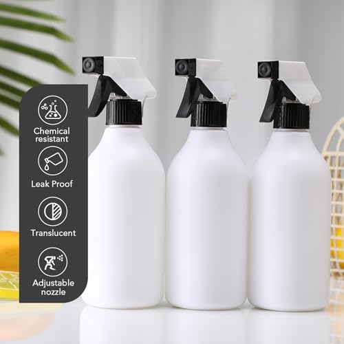 Tanlade 30 Pcs Plastic Spray Bottles 16 oz Leak Proof Squirt Bottle Refillable Empty Spray Water Mist Sprayer with Nozzles for Hair Essential Oil Cleaning Solutions Plants Pets (Black) - color: Black,White