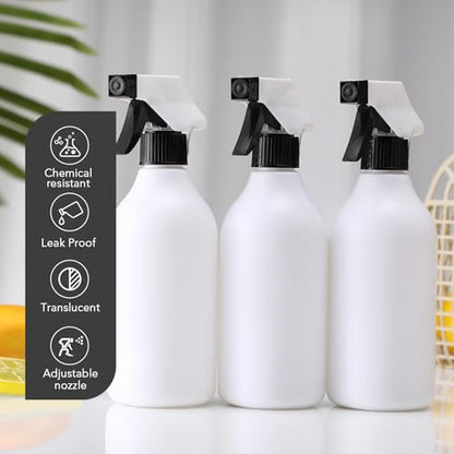 Tanlade 30 Pcs Plastic Spray Bottles 16 oz Leak Proof Squirt Bottle Refillable Empty Spray Water Mist Sprayer with Nozzles for Hair Essential Oil Cleaning Solutions Plants Pets (Black) - color: Black,White