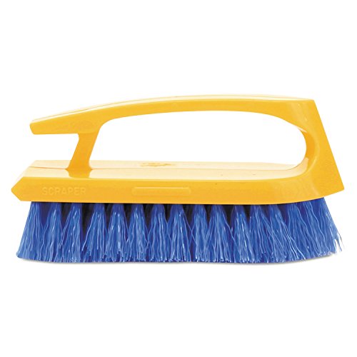 Rubbermaid Commercial FG648200 Iron Handle Scrub Brush, Polypropylene Fill, 1" Trim Length, 6" Length, Cobalt