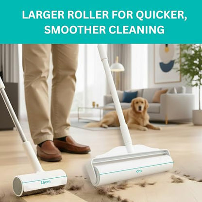 True & Tidy StickyPro XL Lint Roller Value Set with 2 Lint Roller Refills, Heavy-Duty Durable, Adjustable Handle Works Great on Pet Hair, Clothing, Furniture and More, 180 Sheets Total, Refillable - size: Lint Roller with 2 Refills