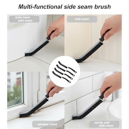 Crevice Cleaning Brushes Set 4 Pack, Small Grout and Gap Cleaner Brushes for Shower, Tile, Toilet, Kitchen and Bathroom, Narrow Scrub Brushes for Household Use and Deep Cleaning