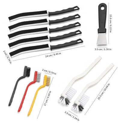 11Pcs Crevice Cleaning Brush Set, Hard Bristle Gap Cleaning Brushes for Small Spaces, Deep Detail Scrubber Tools for Kitchen Sink, Window Track, Bathroom Tile Grout, Cup and Dish