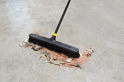 Quickie Bulldozer Smooth Surface Push Broom 24 inch, Black, Sweep and Clean Tile/Sealed Concrete/Other Hard Flooring, Indoor/Outdoor Use/Heavy Duty Cleaning (Pack of 5) - size: 24 Inch (Pack of 5), style: Smooth Surface