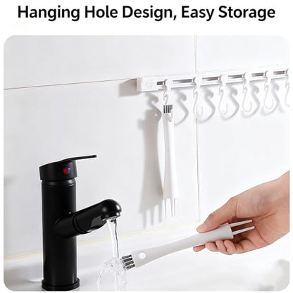 Multifunctional Gap Cleaning Brush – Stiff Bristle Grout Scrub Tool for Kitchen Tile Floors, Bathroom Crevices & Window Tracks, White