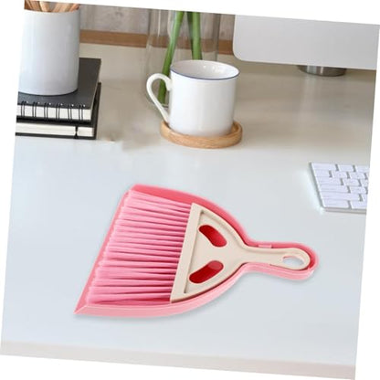 Totority Mini Hand Broom and Dustpan Set for Desktop Cleaning, Plastic Small Brush Kit with Portable Design, Compact Keyboard Cleaning Tools for Home and Office Use