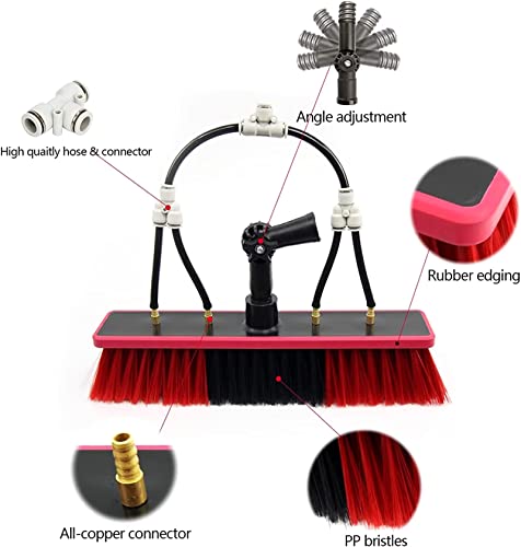 Water Fed Telescopic Brush, Window Cleaning Kit with Extension Pole Outdoor Window Cleaner Solar Panel Cleaning System-24FT / 7.2M, with Squeegee - color: 30cm Brush Head, size: 7.2m Rod