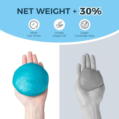 CLICK CLEAN 2Pcs Cleaning Gel for Car, 7oz Car Detailing Tools, Cleaning Putty Gel, Car Interior Cleaner Universal Dust Cleaner for Keyboard, Laptop, Air Vents (Coconut & Bluebell) - color: Gray+Blue