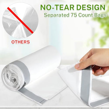10 Gallon Trash Bags Drawstring, 1 Mil Thick White Garbage Bag for Office Kitchen, 75 Count - style: 10 Gallon Drawstring