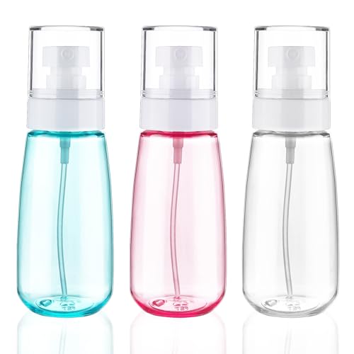 Cosywell Fine Mist Spray Bottle TSA Approved 3.4oz/ 100ml Empty Cosmetic Refillable Travel Containers Plastic Hair Spray Bottle Sprayer for Perfume Skincare Makeup Lotion (3color) - color: 3color