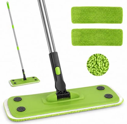 Flat Mops for Floor Cleaning with Long Handle, Small Dry Mops, Home Floor Cleaning Mop Tool for Wood/Tile/Laminate/Marble-49 Inch - size: 49-inch handle