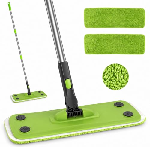 Flat Mops for Floor Cleaning with Long Handle, Small Dry Mops, Home Floor Cleaning Mop Tool for Wood/Tile/Laminate/Marble-49 Inch - size: 49-inch handle