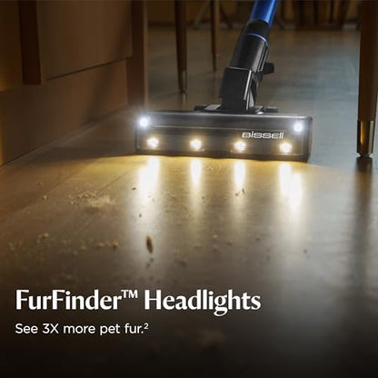 Bissell PowerClean FurFinder 200W Self-Standing Cordless Vacuum w/Tangle Free Brush Roll, Strong Suction, Removeable Battery, Wall Mount, Upholstery Tool & Bright Headlights - style: PowerClean FurFinder