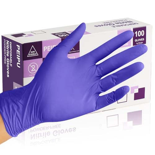 PElPU Nitrile Gloves, Disposable cleaning, Powder Free, Latex Free, Non-Sterile Protective Gloves - size: Small (Pack of 100)