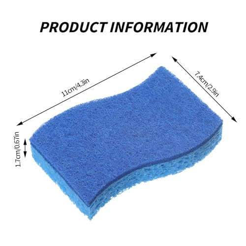 6-Pack Non-Scratch Kitchen Sponges – Durable Dish Sponges for Dishes, Pots, and Pans, Perfect for Cleaning Stainless Steel, Dishwashing, and More, Blue - color: Blue Blue
