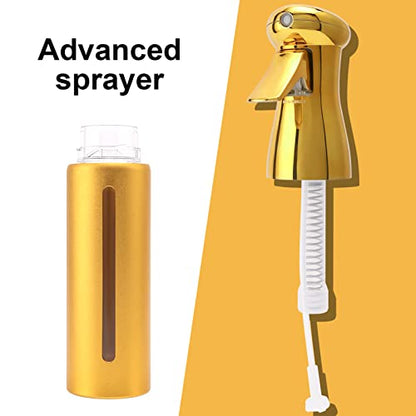 Salon Style Hair Spray Misting Bottle, Fine Mist Continuous Spray Bottle，10 Oz Shiny Aerosol Free Water Mister for hairstyling,Cleaning Solutions Dispensing (Gold)