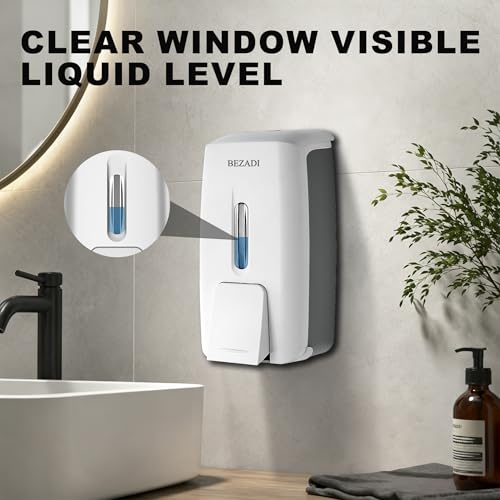 27fl oz Hand Soap Dispenser Wall Mount for Bathroom Kitchen Liquid Sanitizer ABS Plastic White 9088 - color: White