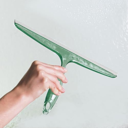 iDesign Bathroom Plastic Shower Squeegee with Wall Hook - Set of 2 - Clear/Green - color: Clear/Green, style: Pack of 2