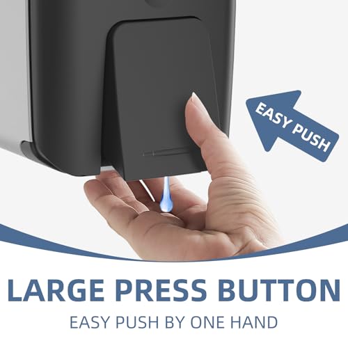 Soap Dispenser Wall Mount 28oz Commercial Hand Soap Dispenser for Bathroom Liquid Gel Hand Sanitizer Dispenser No Drilling Black - color: Black