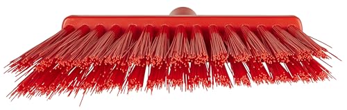 Vikan 29144 Broom,Angle Cut,Stiff,11",PP/PET,Red