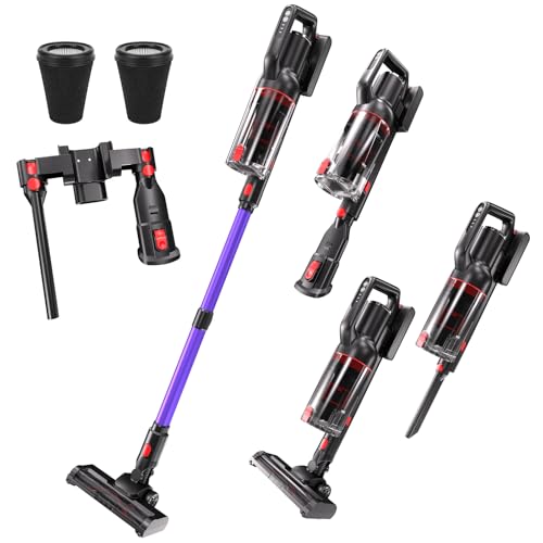 Cordless Vacuum Cleaner, Stick Vacuum with Tangle-Resistant Design, Up to 45-Min Max Run Time, Versatile Deep Clean for Carpet, Hard Floor & Above-Floor Surfaces