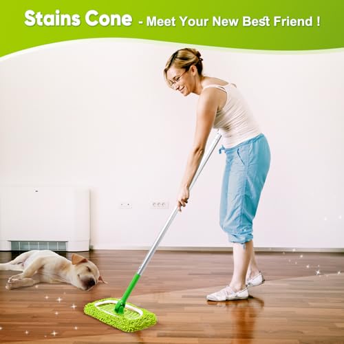 6-Pack Reusable Mop Pads Fit Swiffer Sweeper, Microfiber Cleaning Mop Pads Refill for Dry Sweeping & Wet Mopping Replacement - color: Fluorescent Green