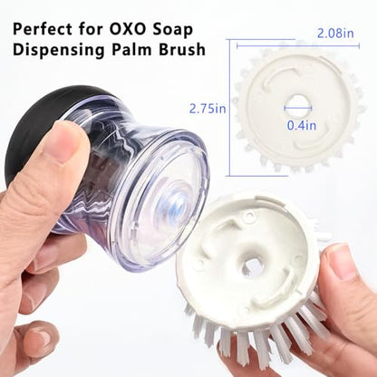 4 Pack Brush Refills for OXO Dish Brush Refill B, Brush Head Replacement OXO Dish Brush Replacement Head（White Round） - color: White Round