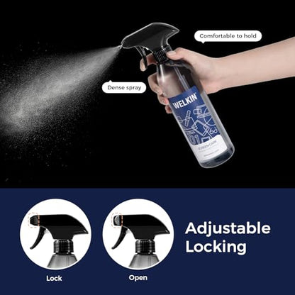 WELKIN Screen Cleaner Spray Kit (550ml + 60ml) - Cleaning Mist for TV, Laptop, Computer, Phone Touchscreen - 2 Sprayers，1 Microfiber Cloth & 1 Glass Wipe Included - size: Mist Kit
