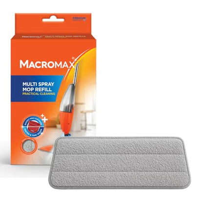 Macromax Replacement Microfibre Mop Head - Compatible with Flat Tablet Mop - Washable, Durable & High Absorption - Easy to Attach - Pack of 1 - color: Replacement Top