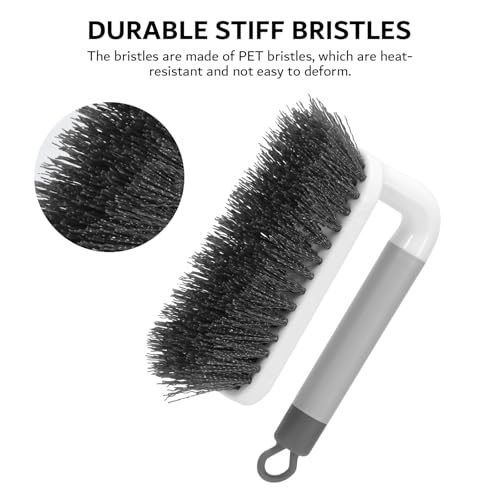 SetSail Scrub Brush, Small Cleaning Brushes with Handle, Comfort Grip Shower Scrubber for Cleaning Bathroom, Tub, Kitchen, Sink, Floor, Carpet, 2 Pack (Grey) - color: Gray