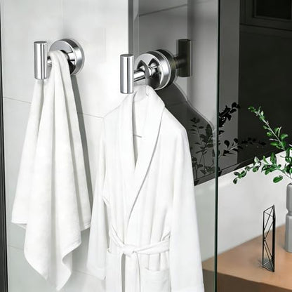 Suction Cup Hooks Suction Towel Shower Home So No Drill Storage Wall Silver Suction Hooks for Shower Wall Bathroom Window Wash Door Wreath, 4 Pack - color: Silver