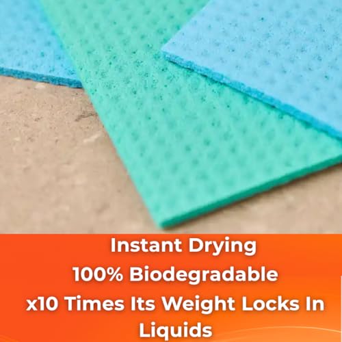 Macro Max Ultra Sponge Cloth 10 Times Its Weight Water Absorption High Performance Kitchen Cloth - 3 Pack