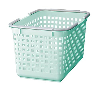 Like-it│SCB-4│Daily use inside or outside of the home. Movable handles make it easy to carry around.|Bathroom essentials, kid's toys, tools, and gardening.|18.03" x 12.01"x 10.35"| Mint Blue |6.6 gal - color: Mint Blue, size: 25ℓ, style: Square