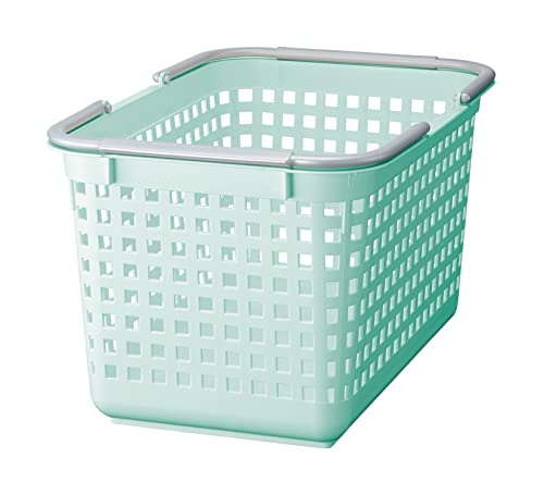 Like-it│SCB-4│Daily use inside or outside of the home. Movable handles make it easy to carry around.|Bathroom essentials, kid's toys, tools, and gardening.|18.03" x 12.01"x 10.35"| Mint Blue |6.6 gal - color: Mint Blue, size: 25ℓ, style: Square