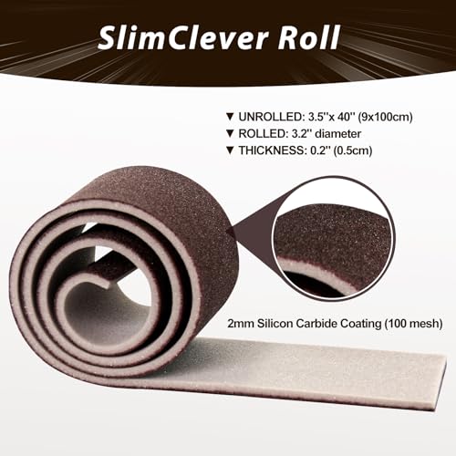 Carborundum Heavy Duty Scouring Sponges - Fiberglass-Free Nano Rust Eraser for Pots, Pans, Grill, Oven Racks & Sink Stains (3.5" x 40" SlimClever Roll) - size: 3.5" x 40" SlimClever Roll