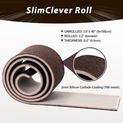 Carborundum Heavy Duty Scouring Sponges - Fiberglass-Free Nano Rust Eraser for Pots, Pans, Grill, Oven Racks & Sink Stains (3.5" x 40" SlimClever Roll) - size: 3.5" x 40" SlimClever Roll