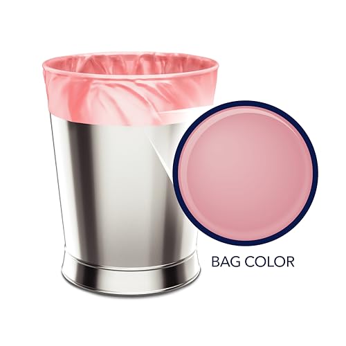 Color Scents Small Trash Bags - 4 Gallon, 60 Bags (2 Pack of 60 Count), Twist Tie - Pink Bag in Teakwood + Rose Scent with Microban - size: 60 Count (Pack of 2), style: Teakwood + Rose Scent