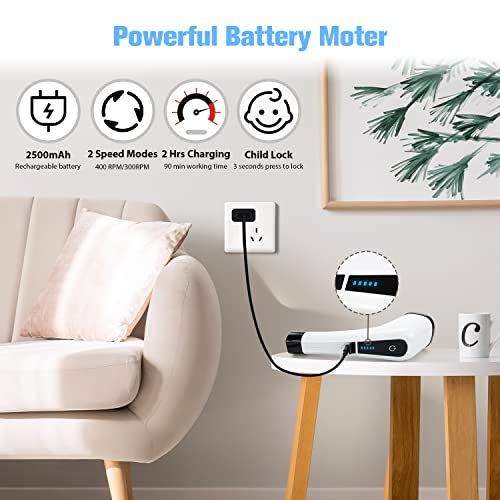 Electric Spin Scrubber, TSGLO 2022 New Cordless Shower Cleaning Brush with 7 Replaceable Brush Heads&Adjustable Extension Long Handle, 360 Power Tub&Tile Scrubber for Bathroom, Glass, Sink, Floor