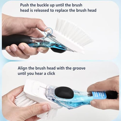 4 Pack Brush Refills for OXO Dish Brush, Brush Head Replacement OXO Dish Brush Replacement Head（White Square） - color: White