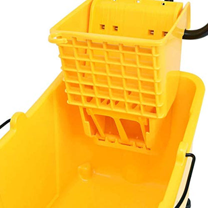 Nightcore Commercial Mop Bucket and Side Press Cleaning Wringer Portable Trolley On Wheels,All-in-one Tandem Floor Cleaning,Wavebrake. Ideal for Household,Commercial (34 Quart) - size: 34 Quart