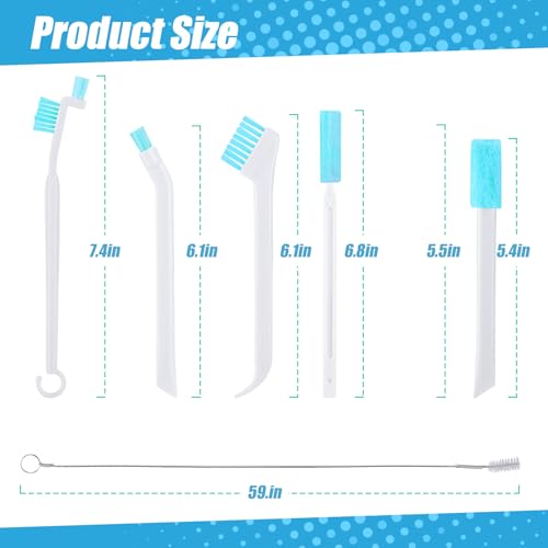 Mity Rain 14PCS Ice Machine Cleaner Set - Ice Maker Cleaning Tools Kit With 2 Pipe Brushes (1.5M Nylon Bristles) and 12 Crevice Cleaning Brushes, White