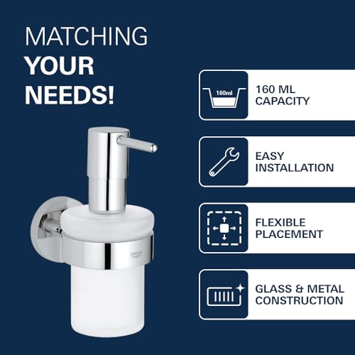 Grohe 40448001 Essentials Soap Dispenser With Holder, StarLight Chrome - color: Chrome