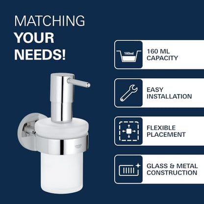 Grohe 40448001 Essentials Soap Dispenser With Holder, StarLight Chrome - color: Chrome